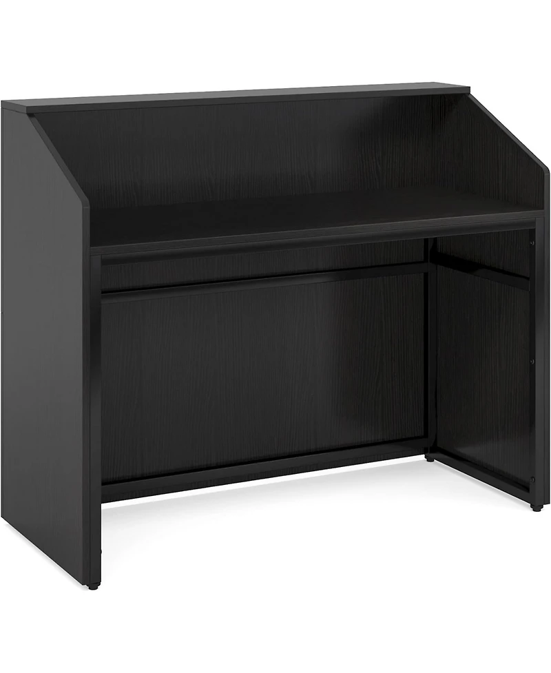 Tribesigns Reception Desk with Counter, Modern Front Desk Reception Room Table with Cable Grommet, 47 inch Retail Counter for Checkout, Lobby, Beauty