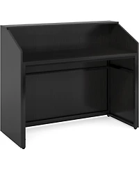 Tribesigns Reception Desk with Counter, Modern Front Desk Reception Room Table with Cable Grommet, 47 inch Retail Counter for Checkout, Lobby, Beauty