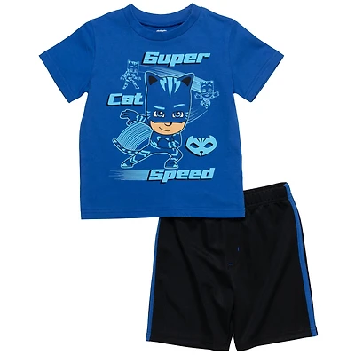 Pj Masks Little Boys T-Shirt and Mesh Shorts Outfit Set