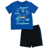 Pj Masks Little Boys T-Shirt and Mesh Shorts Outfit Set