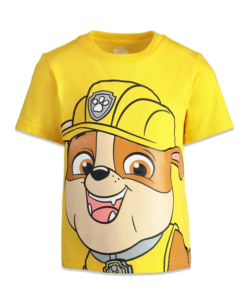 Paw Patrol Big Boys Chase Marshall Rubble Rocky 4 Pack Graphic T-Shirts