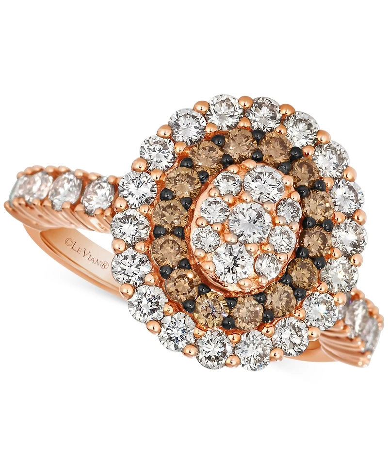 Le Vian Chocolate Diamond & Nude Halo Cluster Ring (2 ct. t.w.) 14k Rose Gold