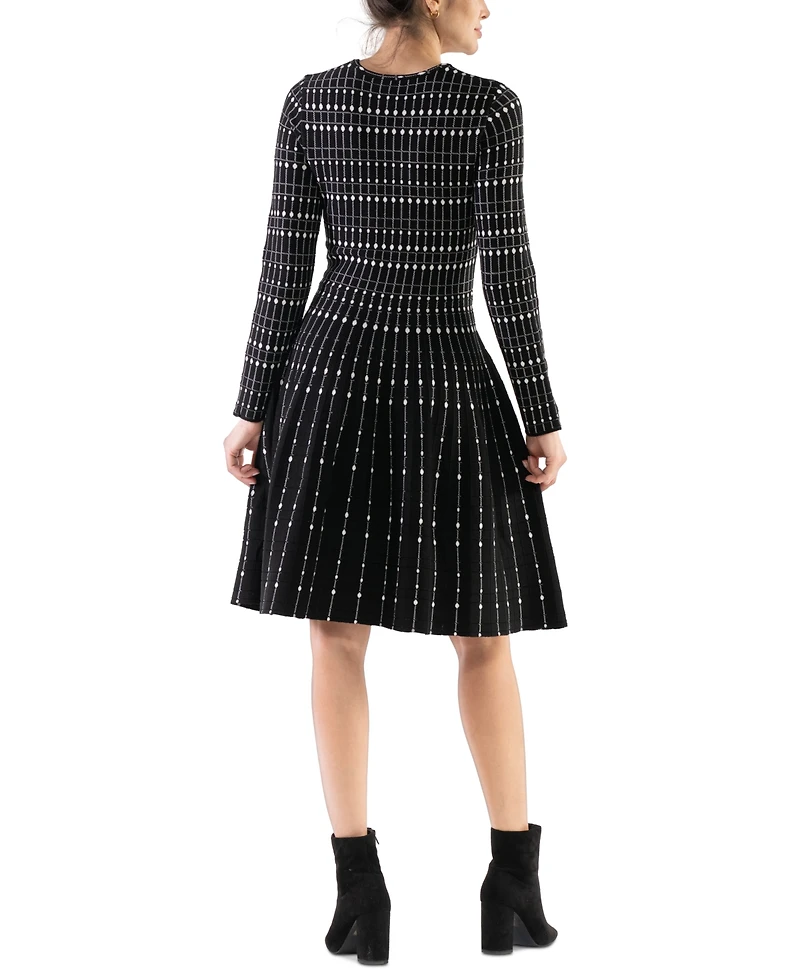 julia jordan Women's Geo-Print Pleated-Skirt Dress