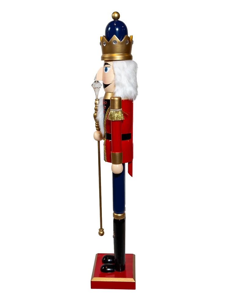 Kurt Adler 36-Inch Wooden Red and Blue King Nutcracker