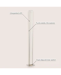 Jonathan Y Johan 59.5" Modern Minimalist Aluminum Integrated Tower Led Floor Lamp, Nickel