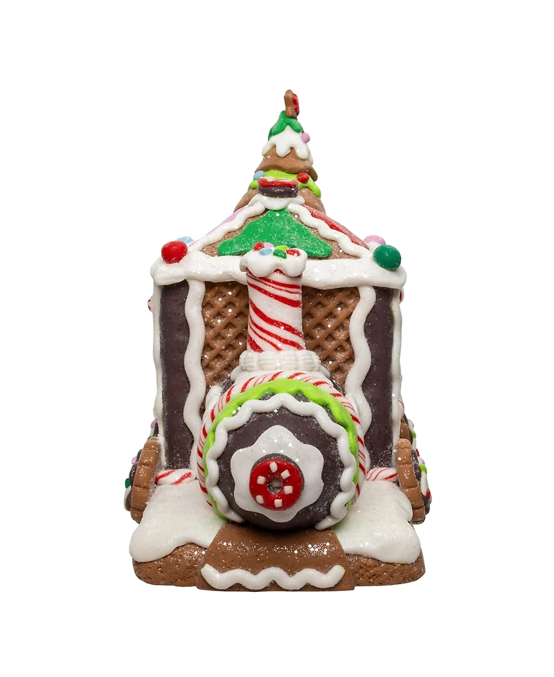 Kurt Adler 7-Inch Led Gingerbread Train with Tree Table Piece