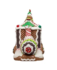 Kurt Adler 7-Inch Led Gingerbread Train with Tree Table Piece