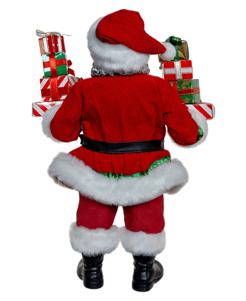 Kurt Adler 10.5-Inch Fabriche African American Santa with Gifts