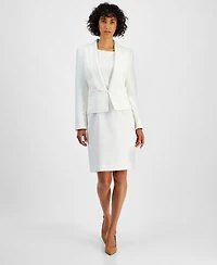 Le Suit Women's Shawl-Collar Jacket Dress Suit Set, Regular & Petite