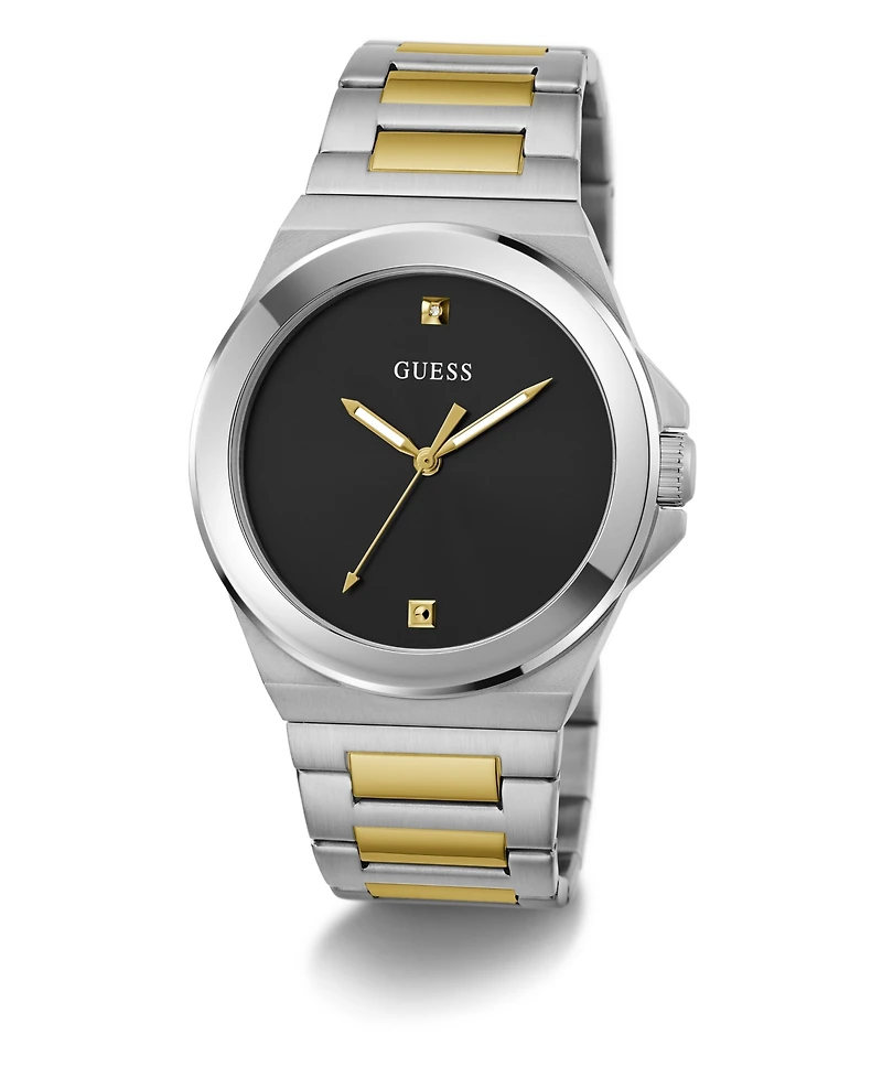 Guess Men's Analog Two-Tone Stainless Steel Watch 44mm