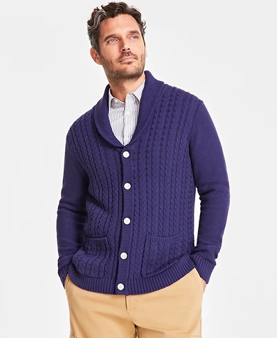 Club Room Men's Chunky Shawl Collar Cardigan Sweater, Created for Macy's
