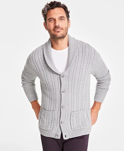 Club Room Men's Chunky Shawl Collar Cardigan Sweater, Created for Macy's