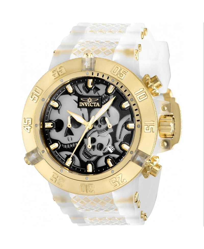 Invicta Men's 37328 Subaqua Quartz Chronograph Black, White, Gold Dial Watch