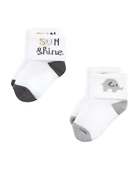 Hudson Baby Baby Boys Hudson Unisex Grow With Me Socks 12pk, Sunshine, 0-24 Months