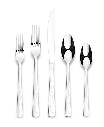 Ornative Jara Mirror 42 Piece Flatware Set with Wire Caddy, Service for 8