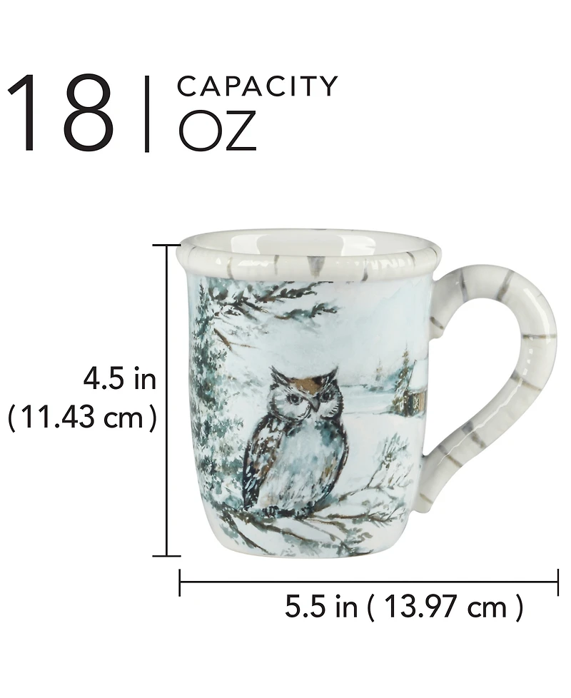 Certified International Winter's Frost Mugs, Set of 4