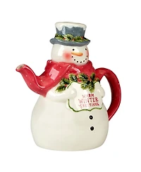 Certified International Snowman Greetings 3D Santa Teapot