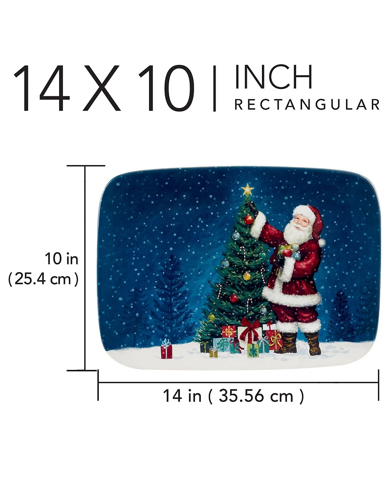 Certified International Santa's Secret Rectangular Serving Platter