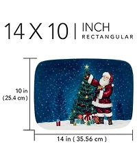 Certified International Santa's Secret Rectangular Serving Platter