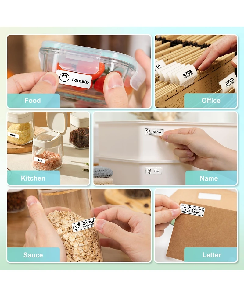 Nelko P21 Label Maker Tape, 14x40mm (0.55"x1.57") Self-Adhesive Label Compatible with P21 Label Maker for Home/Office/School, 180 Labels/Roll, White
