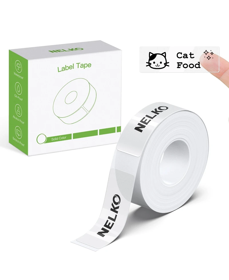 Nelko P21 Label Maker Tape, 14x40mm (0.55"x1.57") Self-Adhesive Label Compatible with P21 Label Maker for Home/Office/School, 180 Labels, Transparent