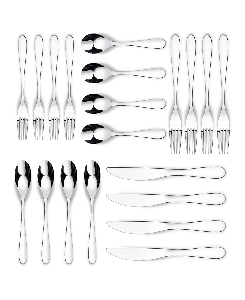Ornative Percival Mirror 20 Piece Flatware Set, Service for 4