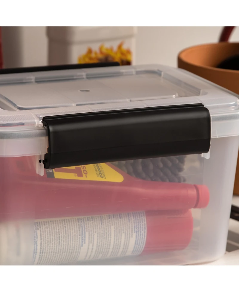 Iris Usa 6 Qt. Plastic Storage Bins with Sealed Lids, Clear Gasket Box