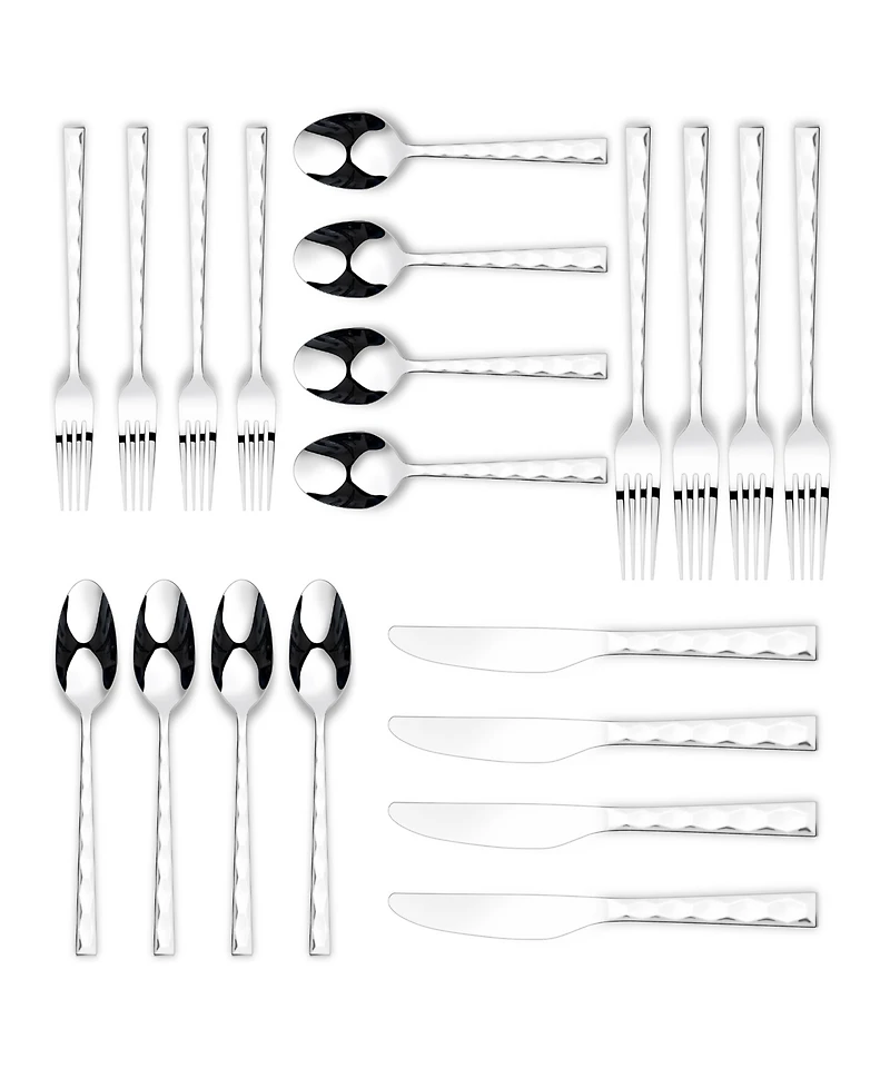 Ornative Rooney Mirror 20 Piece Flatware Set, Service for 4