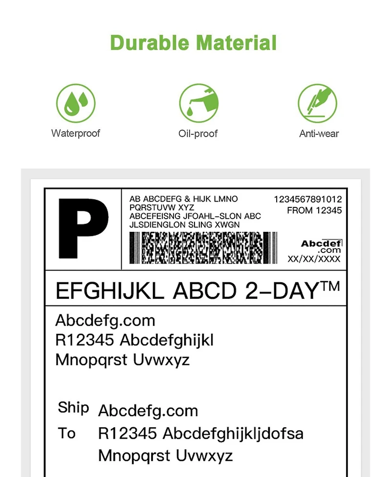 Nelko Genuine 4x6 Direct Thermal Shipping Label (Pack of 500 Fan-Fold Labels) 4x6 Thermal Labels for PL70E Shipping Label Printer, Perforated and Stro