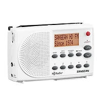 Sangean Sg-108 White/Gray Hd Radio Fm Stereo Am Pocket Radio