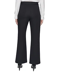 Karl Lagerfeld Paris Faux-Zipper Mid-Rise Straight-Leg Ponte Pants