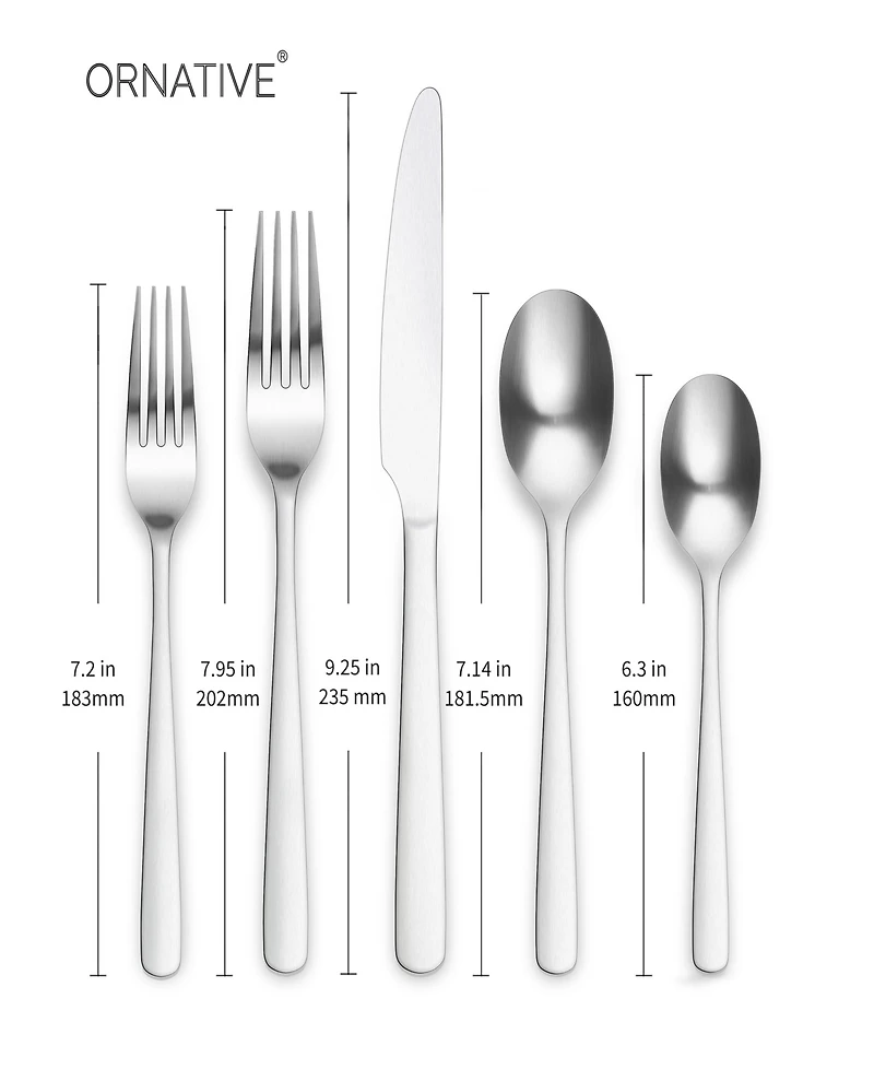 Ornative Aabbye Mirror 20 Piece Flatware Set, Service for 4