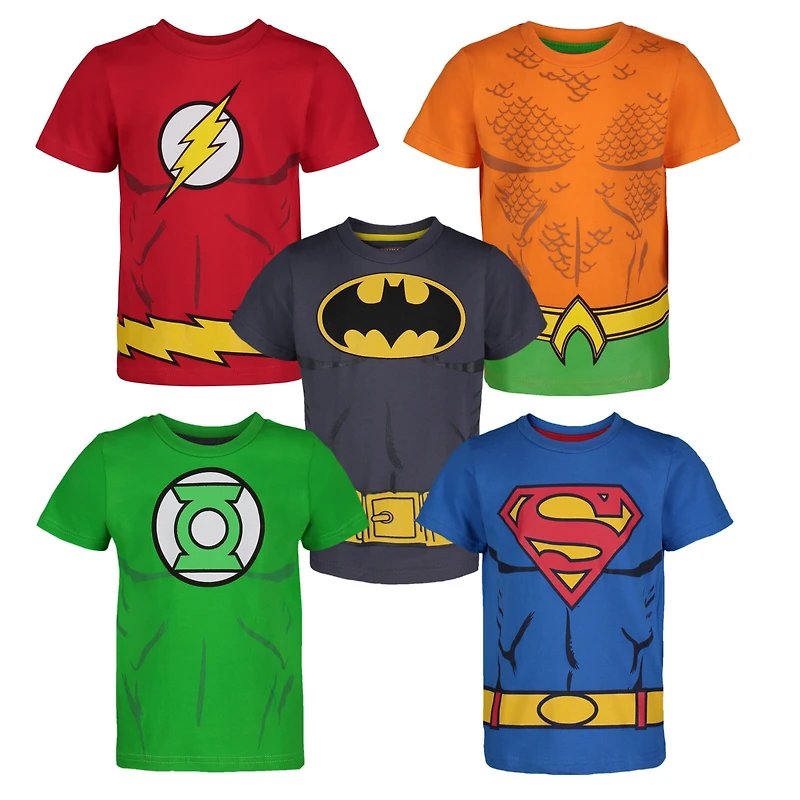 Justice League Toddler Boys 5 Pack T-Shirts
