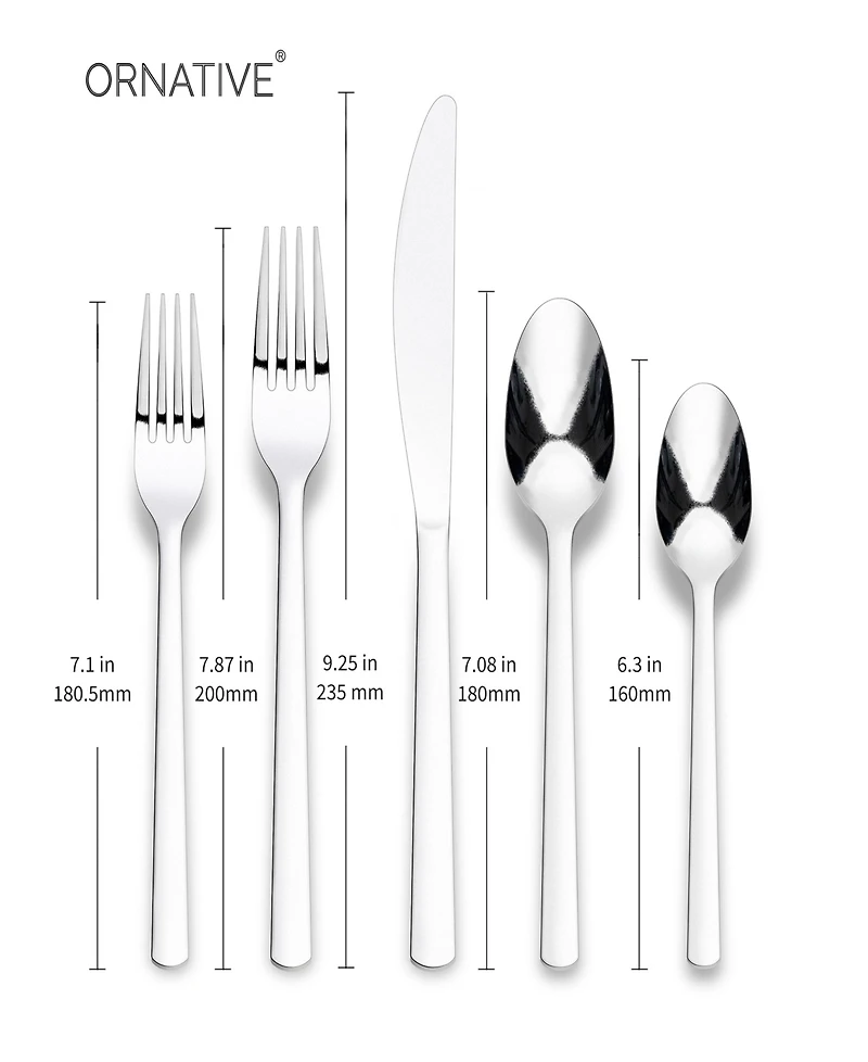 Ornative Anakin 42 Piece Flatware Set with Wire Caddy, Service for 8