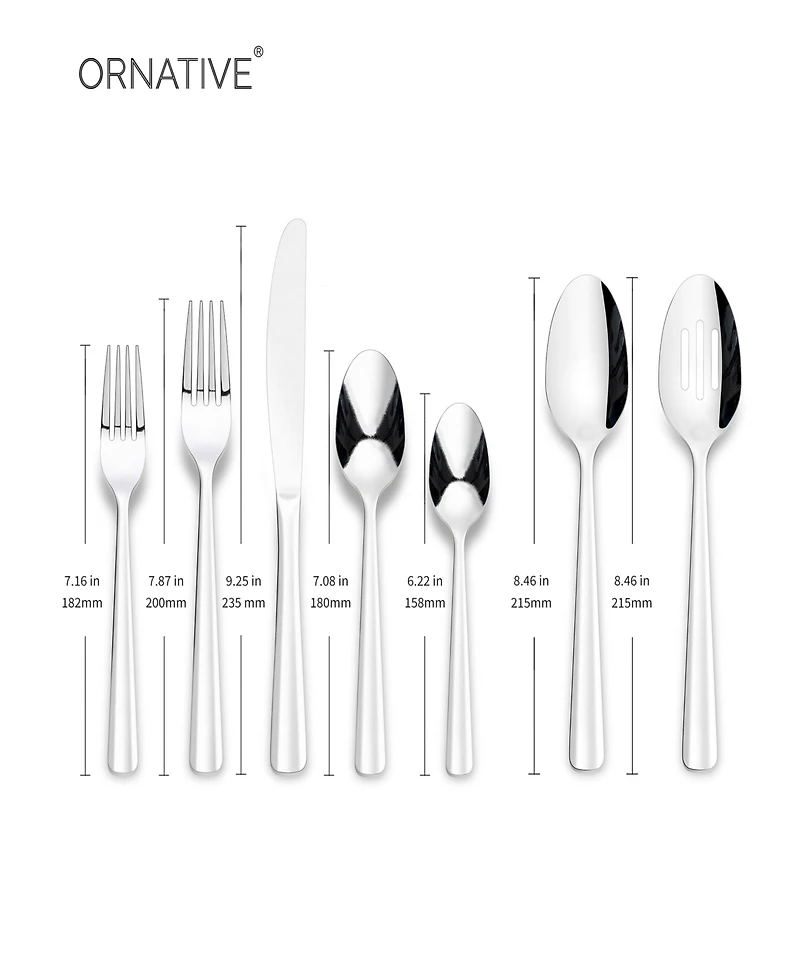 Ornative Alicja 42 Piece Flatware Set with Wire Caddy, Service for 8