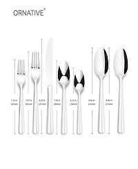 Ornative Alicja 42 Piece Flatware Set with Wire Caddy, Service for 8