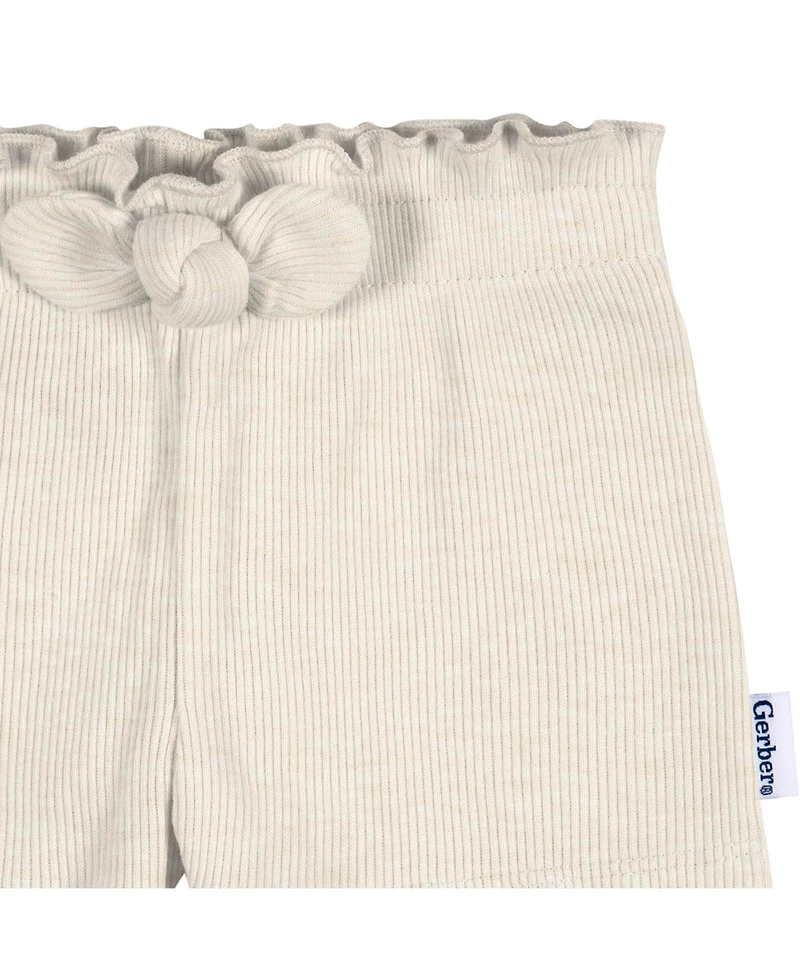 Gerber Toddler Girls Pull-On Knit Shorts, 3-Pack