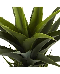 Slickblue Agave Plant in Stylish Black Planter Modern Indoor Decoration