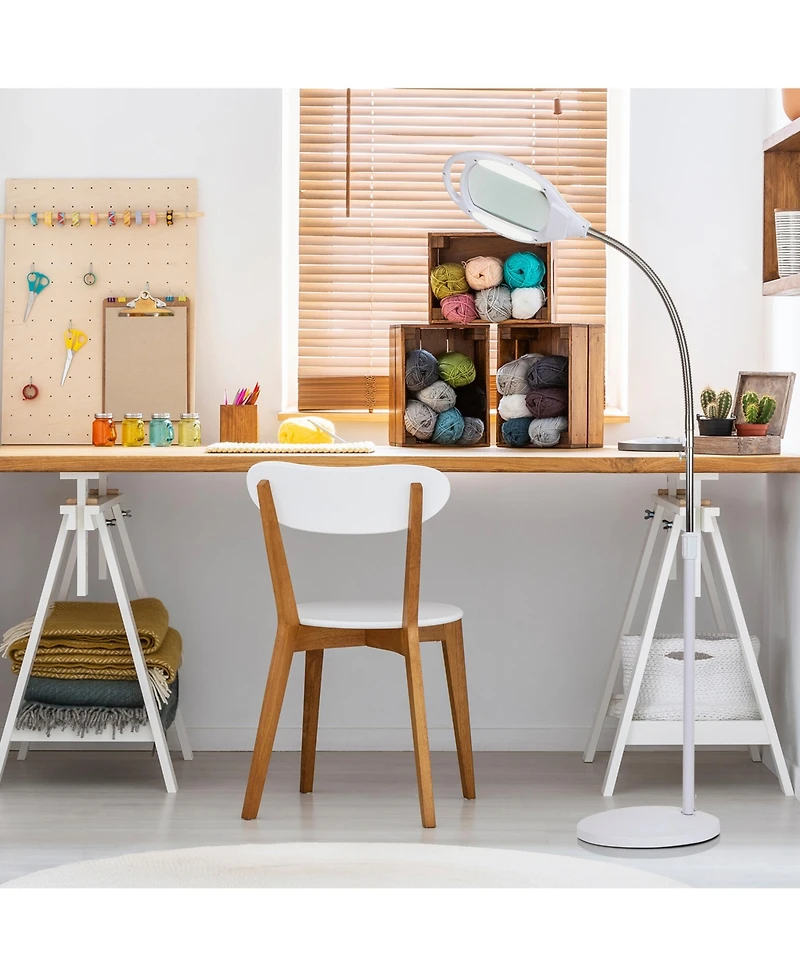 Lightview Pro Led Gooseneck Standing Magnifier Floor Lamp (1.75x) 3 Diopter