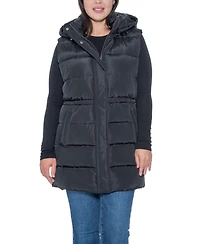 Sebby Collection Plus Puffer Vest With Drawstring Waist