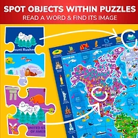 Quokka 100 Pieces Search and Find Floor Jigsaw Puzzles for Kids Ages 4-6 - 3 Set Educational Puzzles