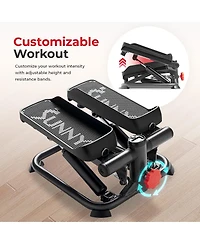 Total Body Smart 2-in-1 Stepper Machine, Total Body Workout, Adjustable Hydraulic, Lcd Monitor, Resistance Bands, Non-Slip Pedals with Optional Smart