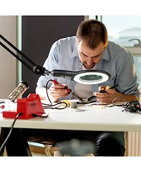 Brightech Lightview Pro Led Screw Clamp Magnifier Desk Lamp - (2.25x) 5 Diopter