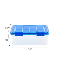 Iris Usa 4Pack 30qt Weatherpro Airtight Plastic Storage Bin with Lid and Seal and Secure Latching Buckles