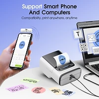 Label Maker Machine with Tape, PM220 Bluethooth Label Printer, 2 Inch Portable Thermal Printer for Small Business, Address, Logo, Clothing, Sticker Pr