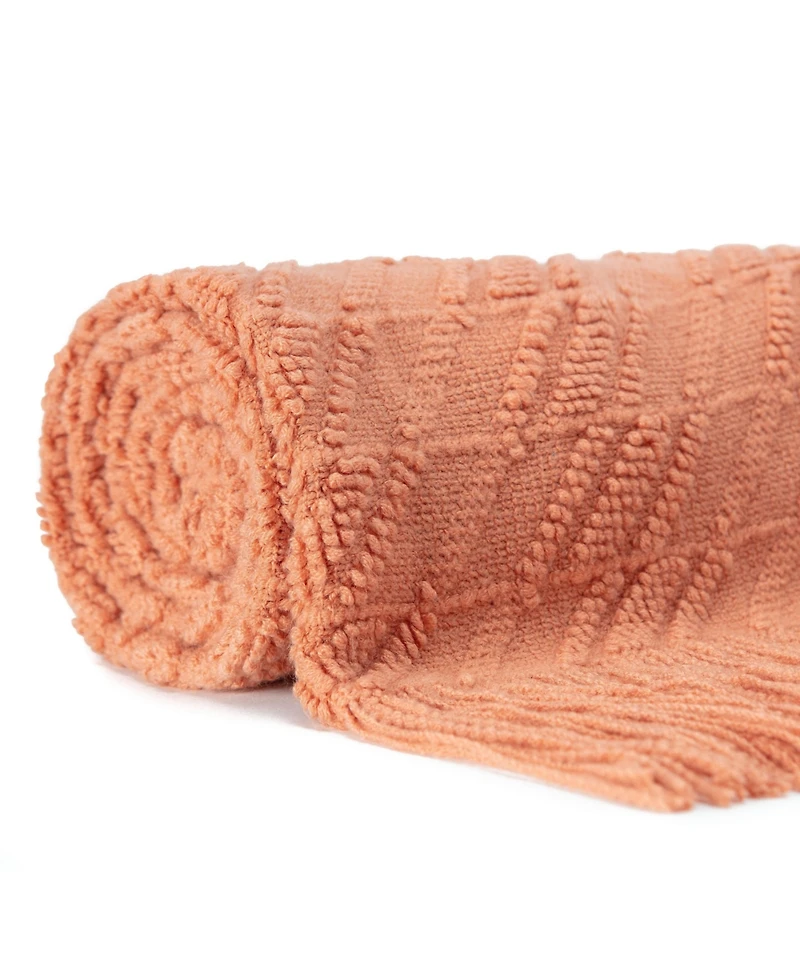 Chanasya Premium Rust Brown Throw Blanket With Tassels