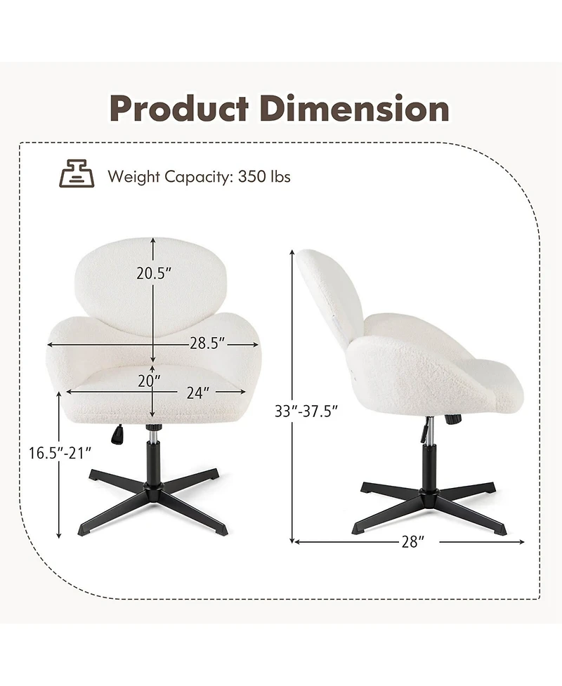 Criss Cross Chair Swivel Cross Legged Chair with Adjustable Height for Home Office