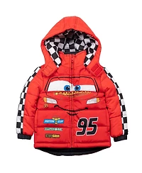Cars Toddler Boys Pixar Lightning McQueen Zip Up Winter Coat Puffer Jacket