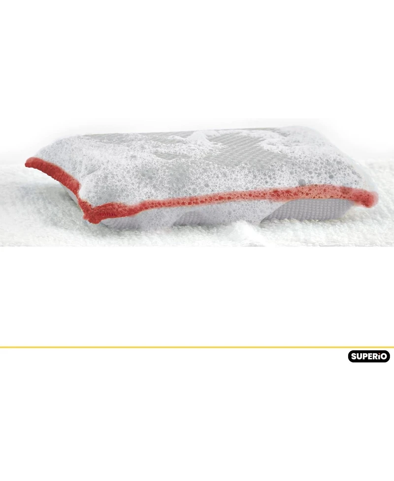 Superio 3-Pack Microfiber Multicolor Kitchen Dishwashing Sponges-Red, Blue, & Yellow