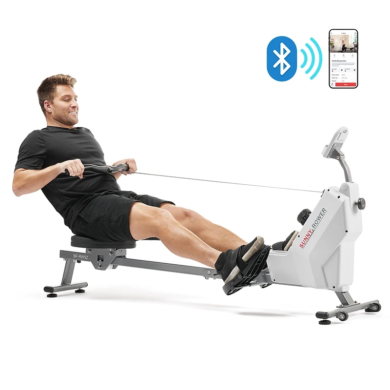 Sunny Health & Fitness Smart Compact Foldable Magnetic Rowing Machine with Bluetooth Connectivity - Sf-RW521020
